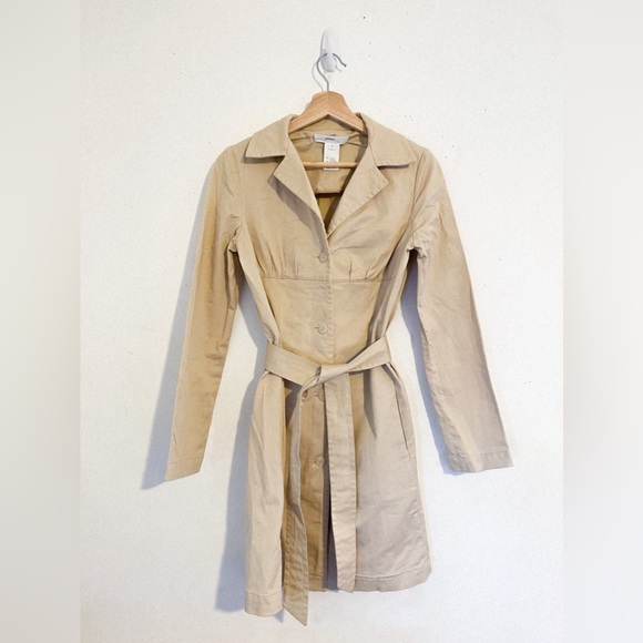 Tan Cream Beige Vanessa Bruno Light Trench Coat French Designer Imported Size 38 - Picture 1 of 5